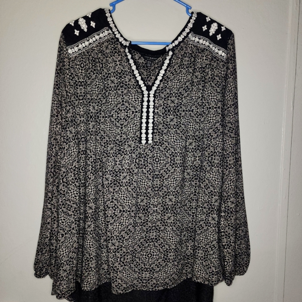 Lucky Brand Boho Top 1X EUC